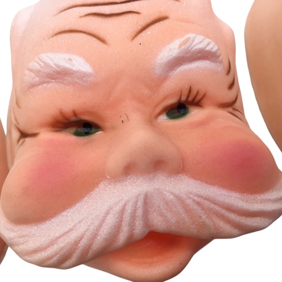 Vintage Santa Claus Heads Set of 3 – Retro Plastic Rubber Faces, Craft Supply - Picture 4 of 10